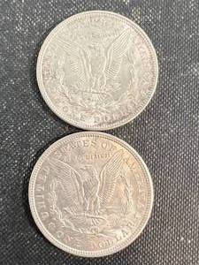 2 US MORGAN SILVER DOLLARS BOTH 1921 AU-UNC