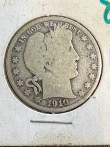 1910 US BARBER HALF DOLLAR
