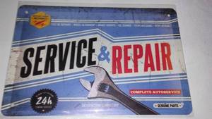 lot 214 image: Service & Repair Metal Sign.