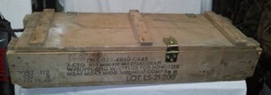 lot 315 image: Military Wood Howitzer Ammo Box.