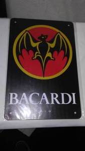 lot 354 image: Bacardi Rum Metal Sign.