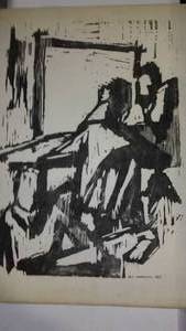 lot 365 image: Original Charcoal Print. 1963.  Marcelius famous illustrator.
