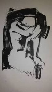 lot 366 image: Charcoal Print  Numbered 8 of 8. Marcelius famous illustrator.