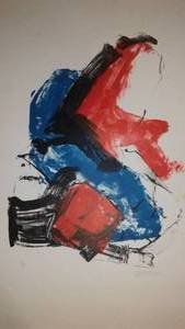 lot 367 image: Charcoal Print Numbered 4 of 7. Only one of the 7 to be colored by Gail.