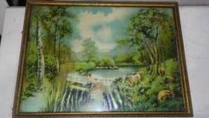 lot 404 image: Print, At The Rapids Litho Print.