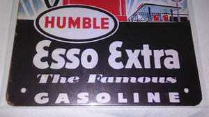 lot 420 image: Esso Humble Metal Sign.