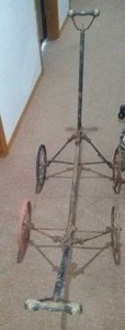 lot 451 image: Antique Buggy, Wagon Frame And Wheels Very Unique.