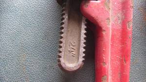 lot 92 image: (3) Large Pipe Wrenches