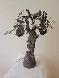 lot 24 image: Aug Moreau Wine Vessel Girl in Spelter