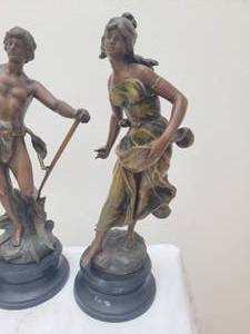lot 8 image: Bronze Figures Him&Her Renaissance Figures