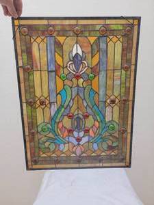 lot 11 image: Laurie Window Tiffany-Glass Window Panel