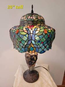lot 18 image: Relief Rose Tiffany Table Lamp