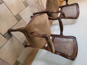 lot 75 image: Louis XV Caned Arm Chairs