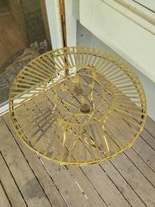 lot 102 image: Charming Wrought Iron Yellow Caf Table