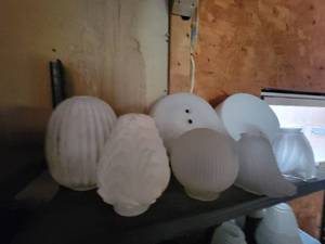 lot 275 image: Pick it Milk-Glass Fixture Shades
