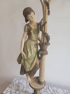 lot 73A image: Spelter Lamp Common Woman