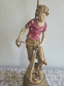 lot 73A5 image: Moreau Fishing Boy Spelter Lamp