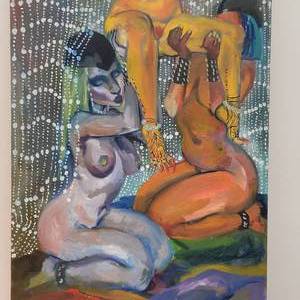 lot 140 image: Original Art Painting Mythopoeian Queen Acyrlic on Canvas