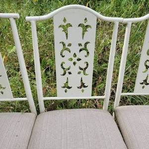 lot 147 image: Cut Metal Back Kitchen Chairs  set of 4