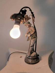 lot 27D1 image: French Art Nouveau Sculpture Lamp - F. Moreau - Faucher