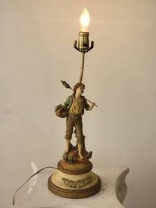 lot 27D4 image: French Art Nouveau Sculpture Lamp - Louis Moreau - Grape Harvester