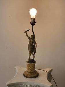 lot 27D5 image: French Art Nouveau Sculpture Lamp - Louis Moreau - Liberte