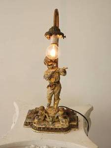 lot 27D7 image: French Art Nouveau Sculpture Lamp - Louis Moreau - La Flute