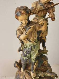 lot 27C3 image: French Art Nouveau Sculpture Lamp - August Moreau - Les Jeunes Musiciens - 2 of 3