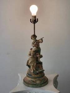 lot 27C1 image: French Art Nouveau Sculpture Lamp - August Moreau - Les Jeunes Musiciens - 1 of 3