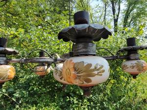 lot 88A2 image: Vintage Hand Painted Floral Chandelier