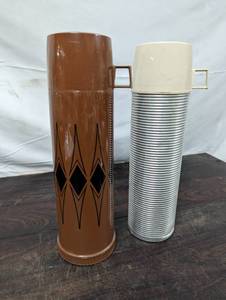 Two Vintage Thermos Insulated Flasks