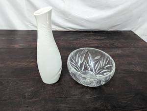 Gorham Crystal Bowl And Royal Doulton Vase