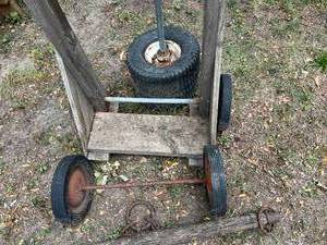 lot 61 image: Wood DollyCart & Wheels
