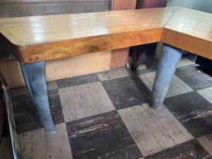 lot 91 image: Metal and Wood Corner Bench