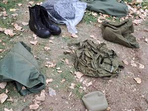 lot 239 image: Lot of (7) Military Gear and Apparrel
