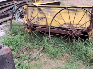 lot 7 image: Lot of (2) Vintage 45 Metal Wagon Rims