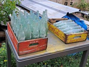 lot 115 image: Lot of (40) Vintage Glass Coke Bottles with (2) Wood Crates