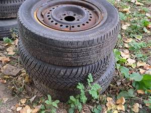 lot 22 image: Lot of (3) P20570R15 Trailer Tires with 5-lug 15 Rims