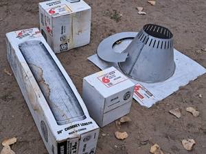 lot 221 image: Lot of (5) Menards Stove Pipe Sections (New)