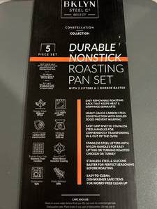 lot 10 image: NEW Brooklyn Steel Co. Orbit 4-pc. Nonstick Roasting Pan Set
