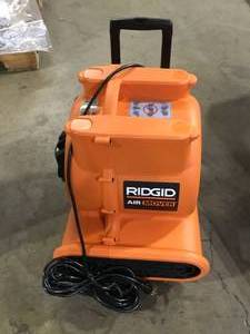 lot 5 image: RIDGID 1625 CFM 3-Speed Portable Blower Fan Air Mover with Collapsible Handle and Rear Wheels for Water Damage Restoration Customer Returns See Pictures