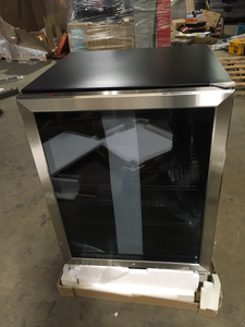 lot 36 image: Velivi 24 in. 210 (12 oz.) Can Built-inFreestanding Beverage Cooler Fridge with Adjustable Shelves in Stainless Steel   Customer Returns See Pictures