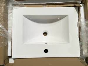 lot 44 image: White Ceramic Sink Customer Returns See Pictures