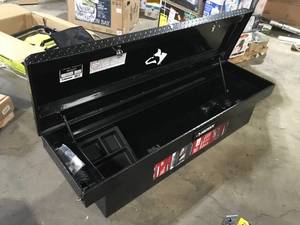 lot 49 image: Husky 71 in. Graphite Aluminum Full Size Crossover Truck Tool Box Customer Returns See Pictures