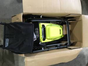lot 50 image: RYOBI 20 in. 13 Amp Electric Walk Behind Lawn Mower Customer Returns See Pictures