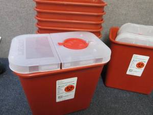 lot 281 image: 6-  2 Gallon Red SharpSafety Sharps...