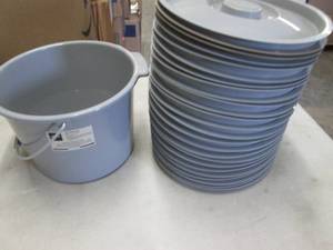 lot 325 image: Commode Bucket with Stack of Lids...