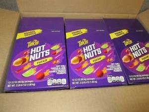 lot 502 image: 3- 12pks 3.2 oz Takis Hot Nuts Fueg...