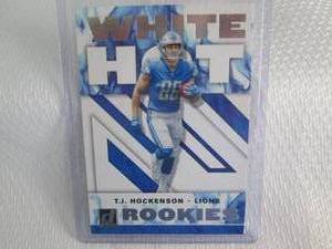 lot 8 image: 2019 Donruss T.J. Hockenson White H...