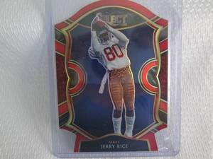 lot 9 image: 2020 Select Jerry Rice Prizm Red Di...